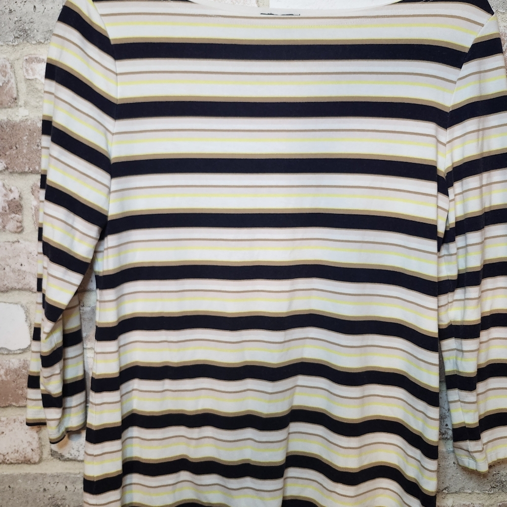 Ann Taylor 3/4 Sleeve Stripped Women's Shirt Size Small
